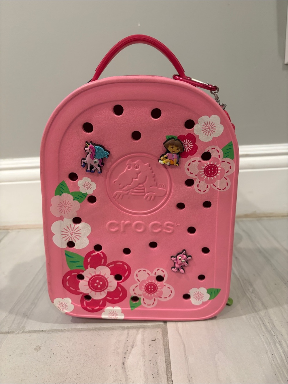 CROCS Kids Rare Pink Floral Jibbitz Backpack Bag